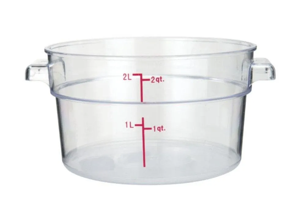 Winco Clear Polycarbonate Round Storage Container - Various Sizes