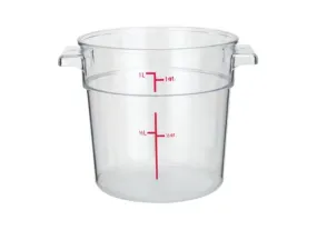 Winco Clear Polycarbonate Round Storage Container - Various Sizes