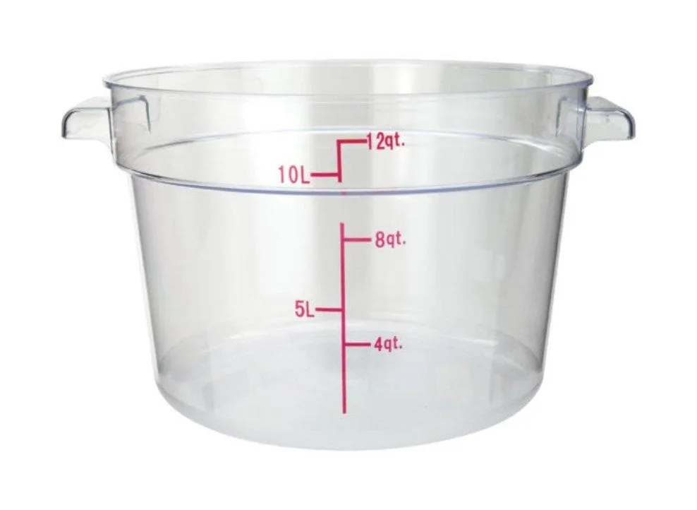 Winco Clear Polycarbonate Round Storage Container - Various Sizes