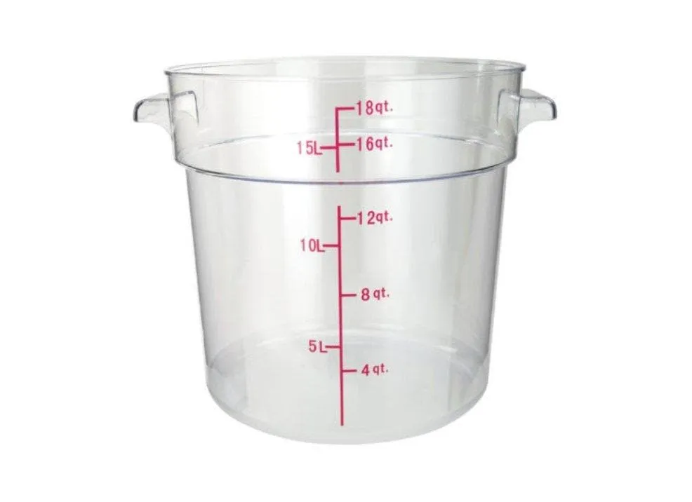 Winco Clear Polycarbonate Round Storage Container - Various Sizes