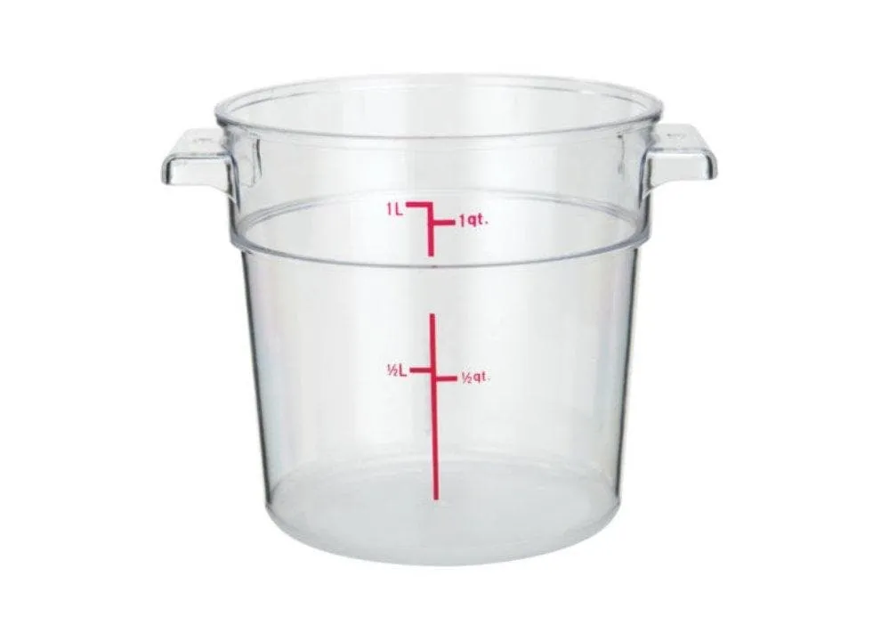 Winco Clear Polycarbonate Round Storage Container - Various Sizes