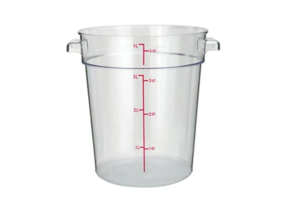 Winco Clear Polycarbonate Round Storage Container - Various Sizes