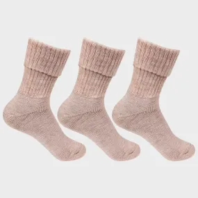 Women's Fawn Woolen Socks - Pack of 3