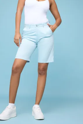 Women's Light Blue Denim Effect Shorts