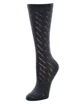 Women's Rumi Swirl Knitted Wool Blend Crew Socks